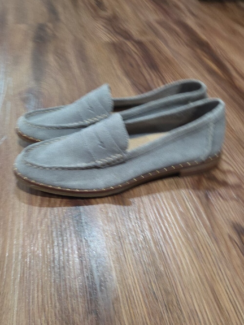 Sperry Leather Light Gray Suede Penny Loafers Size 8.5 - Picture 5 of 6